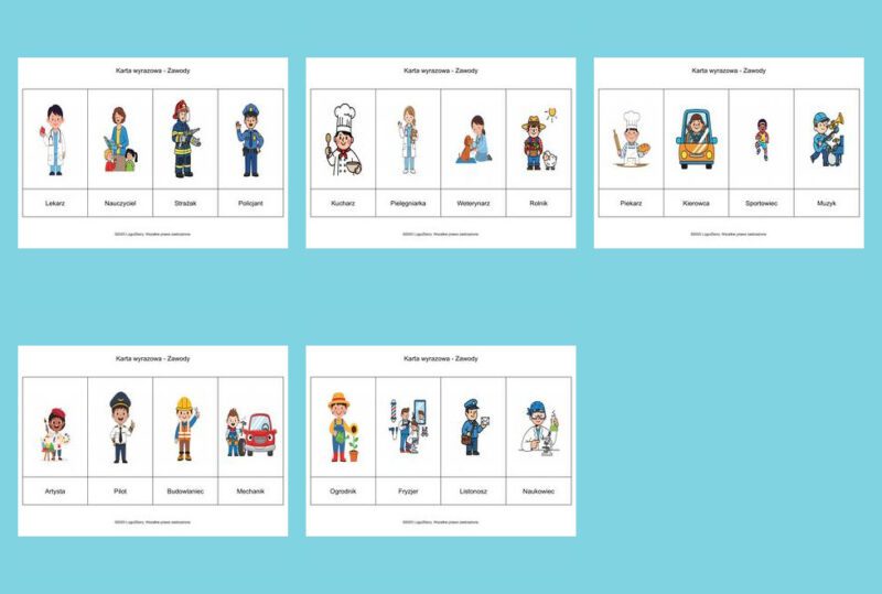 Karty wyrazowe Zawody 9 7 2025 mozaika