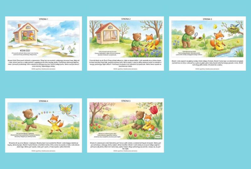Historyjka obrazkowa Wiosna mozaika